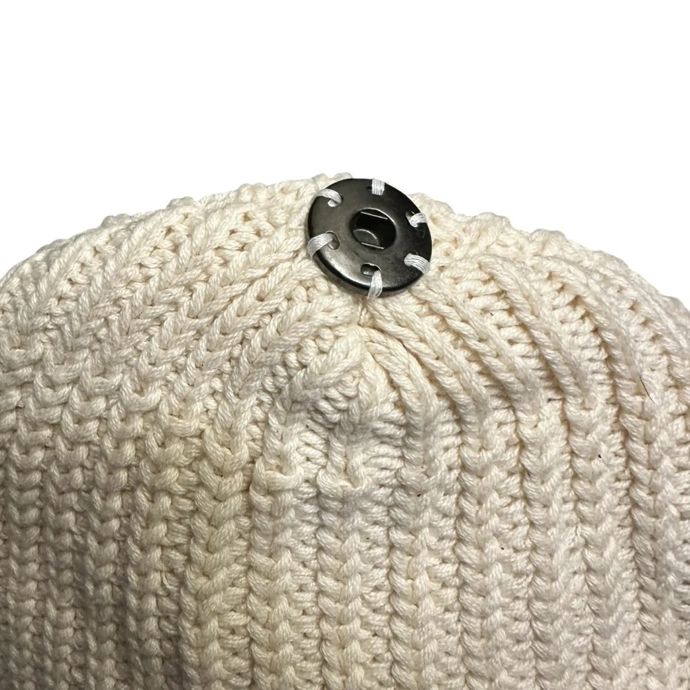 Love Your Melon cream knitted beanie 100% cotton